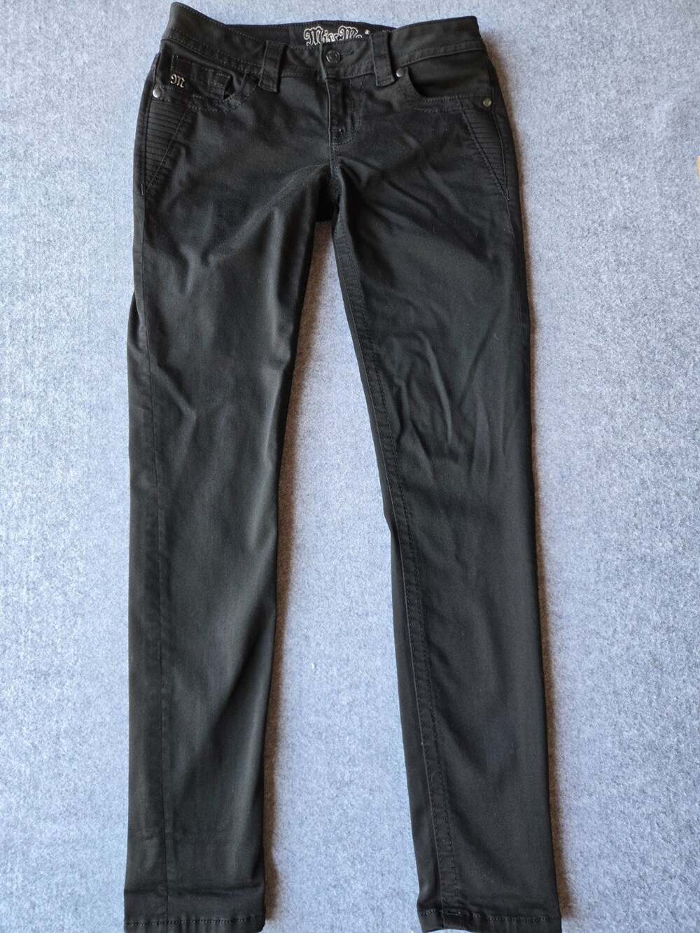 Miss Me Women's Signature Skinny Low Rise Jeans Black Size 27 (28"x29.5")